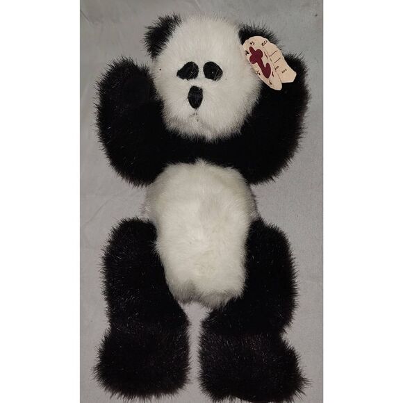 TY 1993 Attic Treasures Collection - Checkers, "King Me!" Jointed Panda Bear. Ap - Picture 2 of 4
